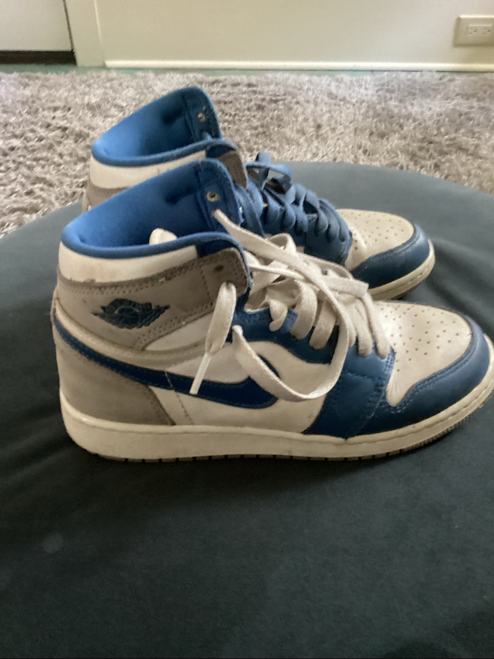 Nike Air Jordan 1 High - White and Blue and Gray - From Stock X fully authentic.